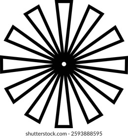 Sunburst, Starburst icon in line. vector for apps or web Retro wavy edge circle stickers, price promo tags, Empty vintage star burst callouts or sunburst Isolated on transparent background