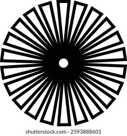 Sunburst, Starburst icon in line. vector for apps or web Retro wavy edge circle stickers, price promo tags, Empty vintage star burst callouts or sunburst Isolated on transparent background
