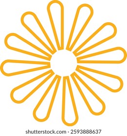Sunburst, Starburst icon in line. vector for apps or web Retro wavy edge circle stickers, price promo tags, Empty vintage star burst callouts or sunburst Isolated on transparent background