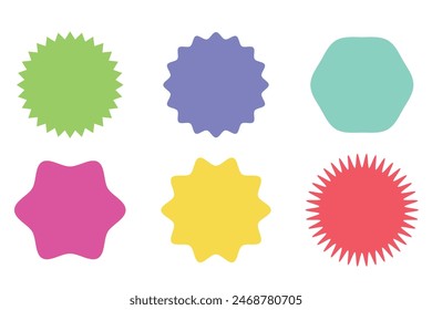 Sunburst sticker set. Red sunburst stickers set isolated on white background. sunburst price stickers. Red starburst, sunburst, stamp, seal, label and badge, sticker. vector illustration.