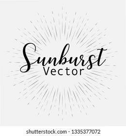 Sunburst style isolated on white background, Bursting rays vector illustration.