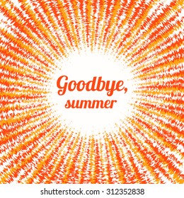 Sunburst summer with place fop text. Vector background.