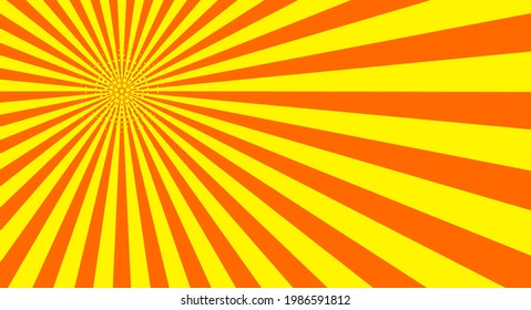 Sunburst sun rays in retro style. Retro comic book background. Vector illustration