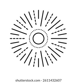 sunburst sun summer sunlight line icon vector. sunburst sun summer sunlight sign. isolated contour symbol black illustration