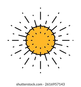 sunburst sun summer sunlight line icon vector. sunburst sun summer sunlight sign. isolated symbol illustration