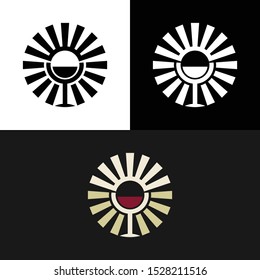 Sunburst Sun Wine Glass Logo