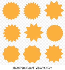 Sunburst, sunbeams inscribed in triangle, square, star, oval and rhombus shape for your design. eps 10.