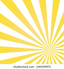 Sunburst sunlight  background. yellow color burst background. Vector illustration. Sun beam ray sunburst pattern background. Retro bright backdrop. vintage placard or poster. Sunny banner