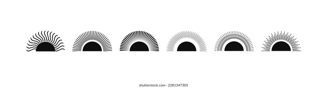 Sunburst. Sunrise.  Rays.  Light burst line shine sunshine. Sunbeam. Vector. 