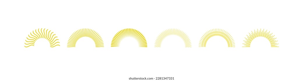 Sunburst. Sunrise.  Rays.  Light burst line shine sunshine. Sunbeam. Vector. 