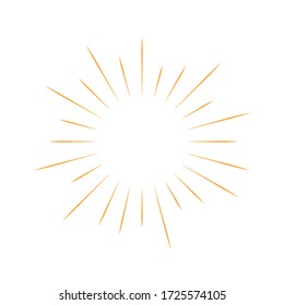 Sunburst. Sunshine rays in vintage style. Light rays, radial sunbeam decoration. Vector