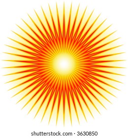 Sunburst symmetrical graphic shape