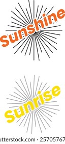 Sunburst with text and offset path vector design