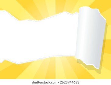 Fondo de papel Sunburst y rasgado, marco