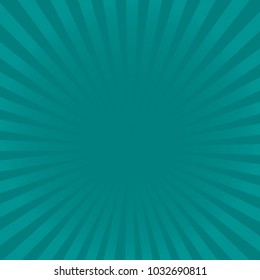 Sunburst turquose rays pattern. Radial sunburst ray background vector illustration.