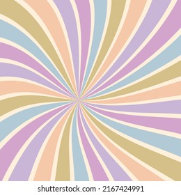 Sunburst vector background abstract summer retro pattern curved stripes spiral twirl for fabric, texture, textile and wallpaper illustration for digital paper and print materials.