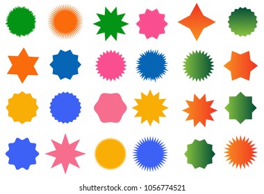 Sunburst vector badges collection