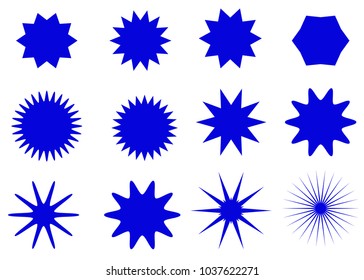 Sunburst vector badges, stars