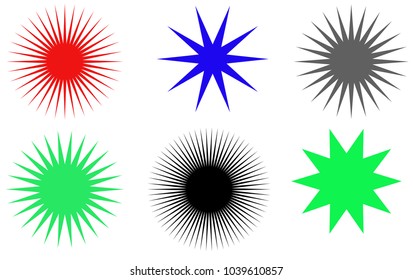 Sunburst vector badges, stars
