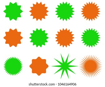 Sunburst vector badges, stars