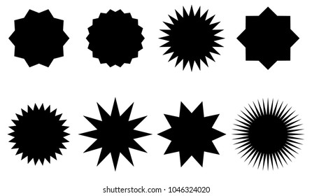 Sunburst vector badges, stars
