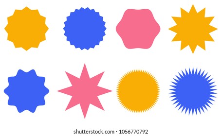 Sunburst vector badges, stars