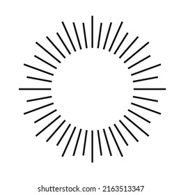 Sunburst vector black color isolated on white background. 10 eps