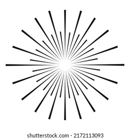 Línea de color negro vector de explosión de sol aislada en fondo blanco. 10 pasos