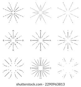 sunburst vector design element collection 