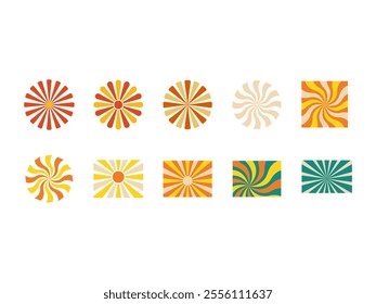 Sunburst Vector Design Element Set