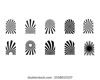 Sunburst Vector Design Element Set