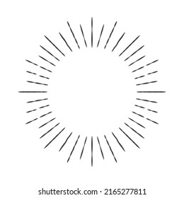 Sunburst vector hand draw black color isolated on white background. 10 eps