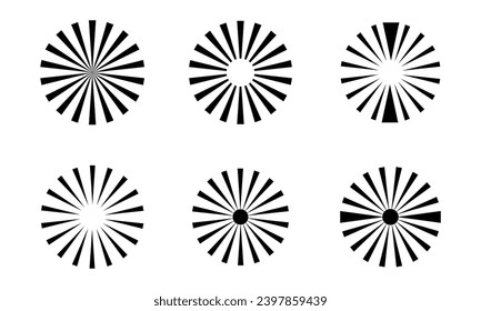 Sunburst Vector Icon And Shape Collection. 