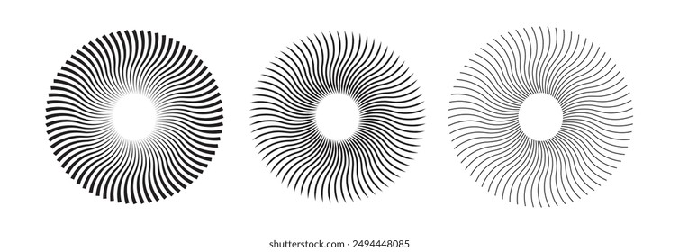 Sunburst vector icons. Radial burst icon set. Vector