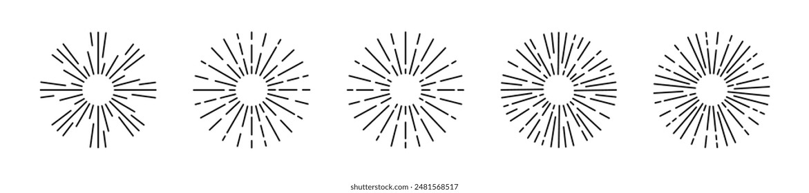 Sunburst vector illustration. Sunburst set. Star, firework explosion