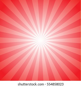 Sunburst vector, red and white color.