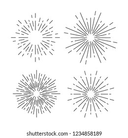 Sunburst vector set on white