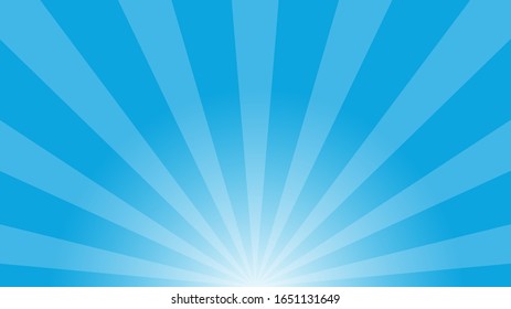 Sunburst vector. Sun rays blue background