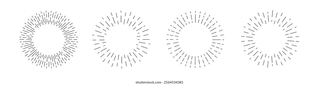 Sunburst vector. Sunbeam vector line