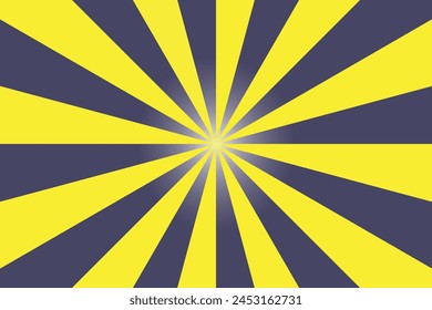 Sunburst vector with yellow rays and dark blue radial gradient background. Rays and gradient can be edited.