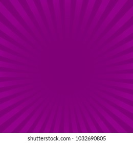 Sunburst violet rays pattern. Radial sunburst ray background vector illustration.