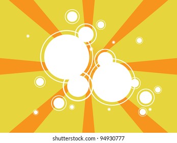 Sunburst with White Bubbles.