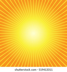 Sunburst Yellow Orange Background Vector Illustration