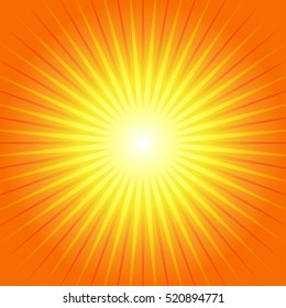Sunburst Yellow Orange Ray Background Vector Illustration