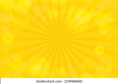 Sunburst yellow rays pattern. Radial sunburst ray background vector illustration.