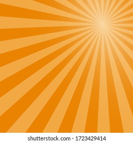 Sunburst yellow vector background, texture sun flat backdrop.