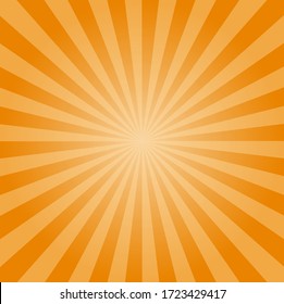 Sunburst yellow vector background, texture sun flat backdrop.