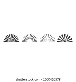 Sunbursts and borders collection. Vector illustration.