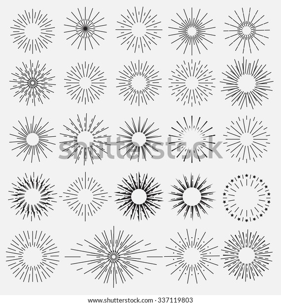 Sunbursts Borders Collection Vector Illustration Stock Vector (Royalty ...