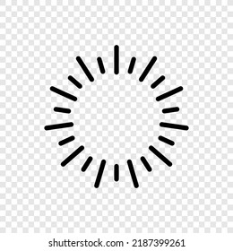 Sunburst,sun light simple icon vector. Flat design. Transparent grid.ai